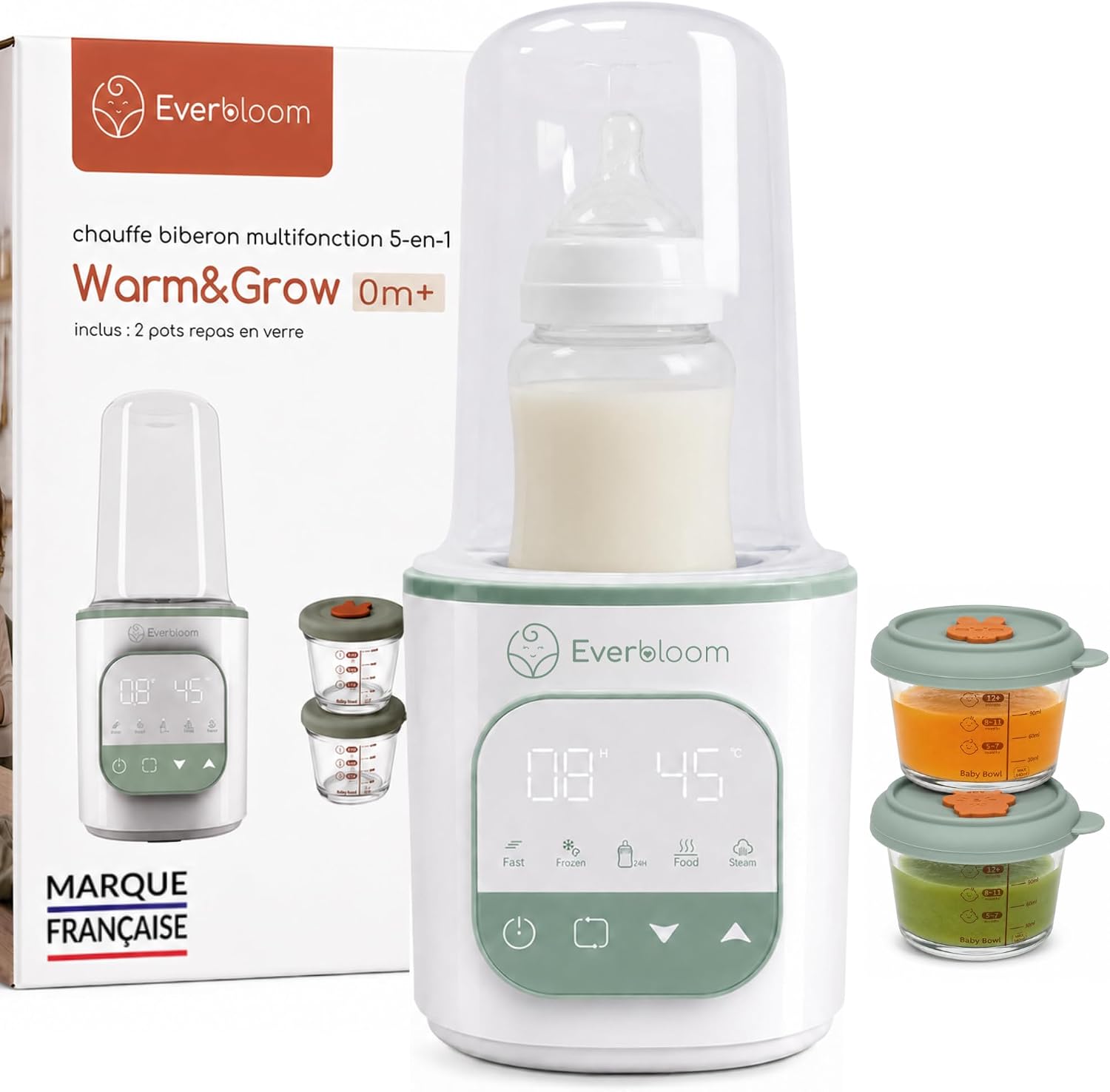 Chauffe-Biberon Warm&Grow 5-en-1 + E-book Offert Everbloom