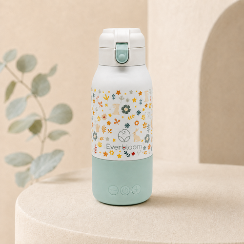 Warm & Go Everbloom — chauffe-biberon nomade, logo conforme