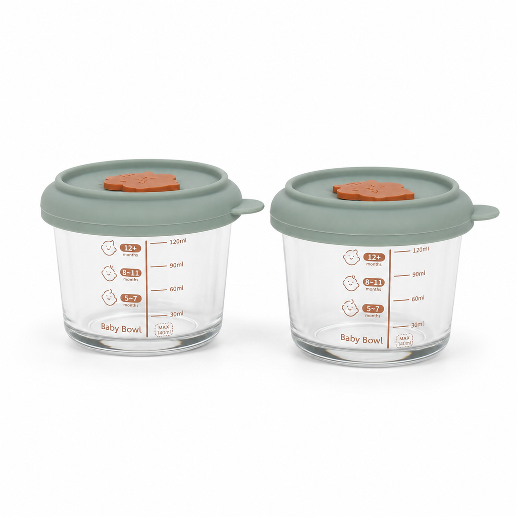 Deux pots en verre avec couvercles inclus avec Warm & Grow