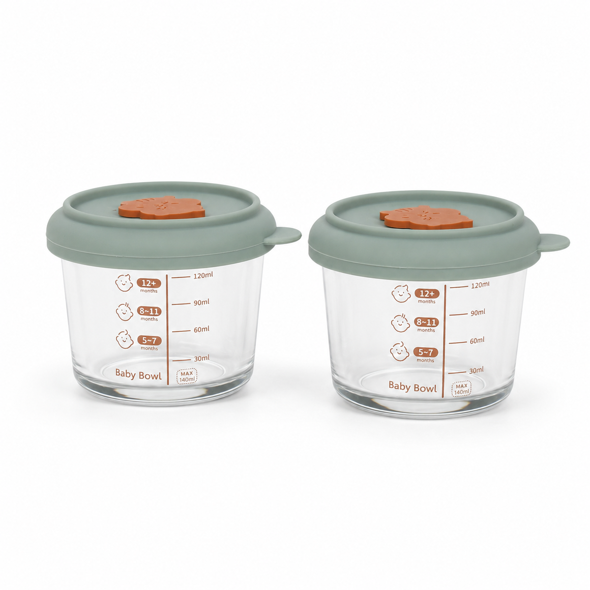 Deux pots en verre avec couvercles inclus avec Warm & Grow